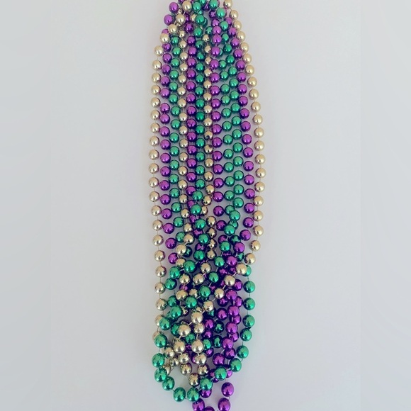 Set of 3 Extra Long MARDI GRAS Colorful Parade Party Necklace Beads - Picture 1 of 6